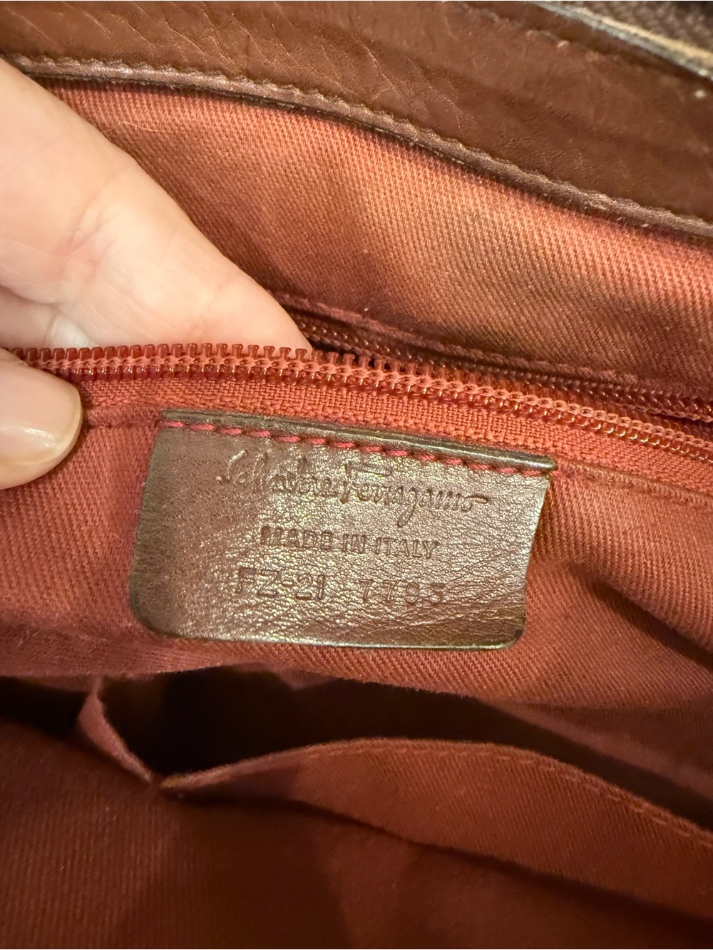 Pre-Loved Salvatore Ferragamo Stitched Celtico Calfskin Pebble Leather Satchel - Picture 8 of 11